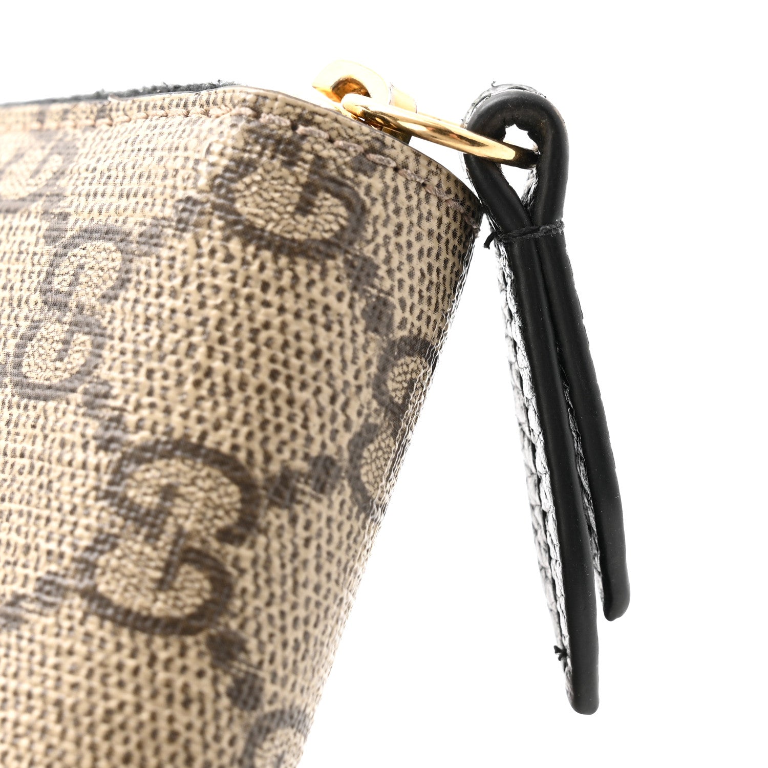 Dollar Calfskin GG Supreme Monogram GG Marmont Zip Around Wallet Black Beige Ebony