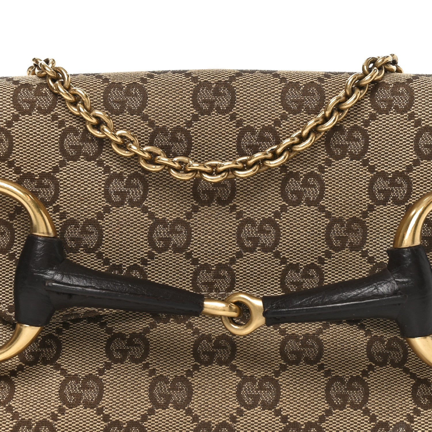 Monogram Horsebit Clutch Dark Brown