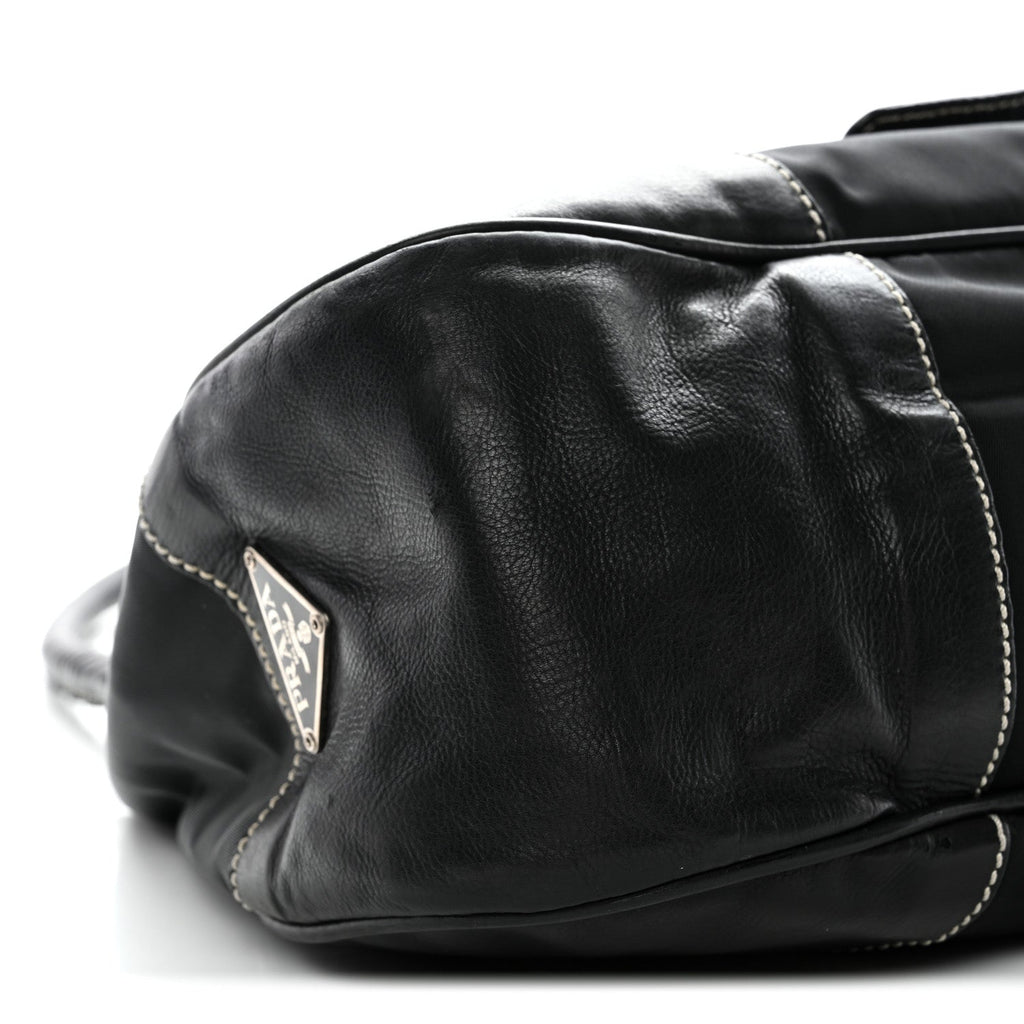 Tessuto Nylon Moon Shoulder Bag Black