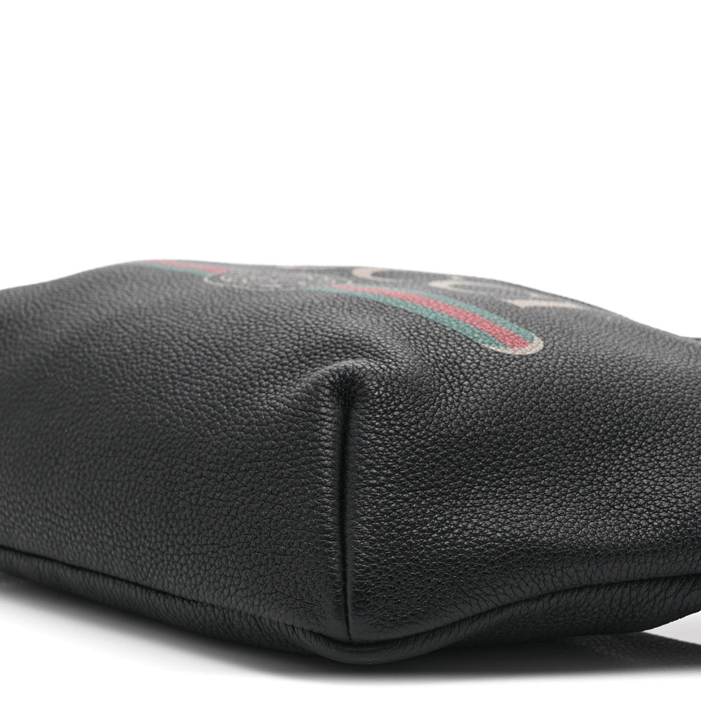 Grained Calfskin Logo Belt Bag Black