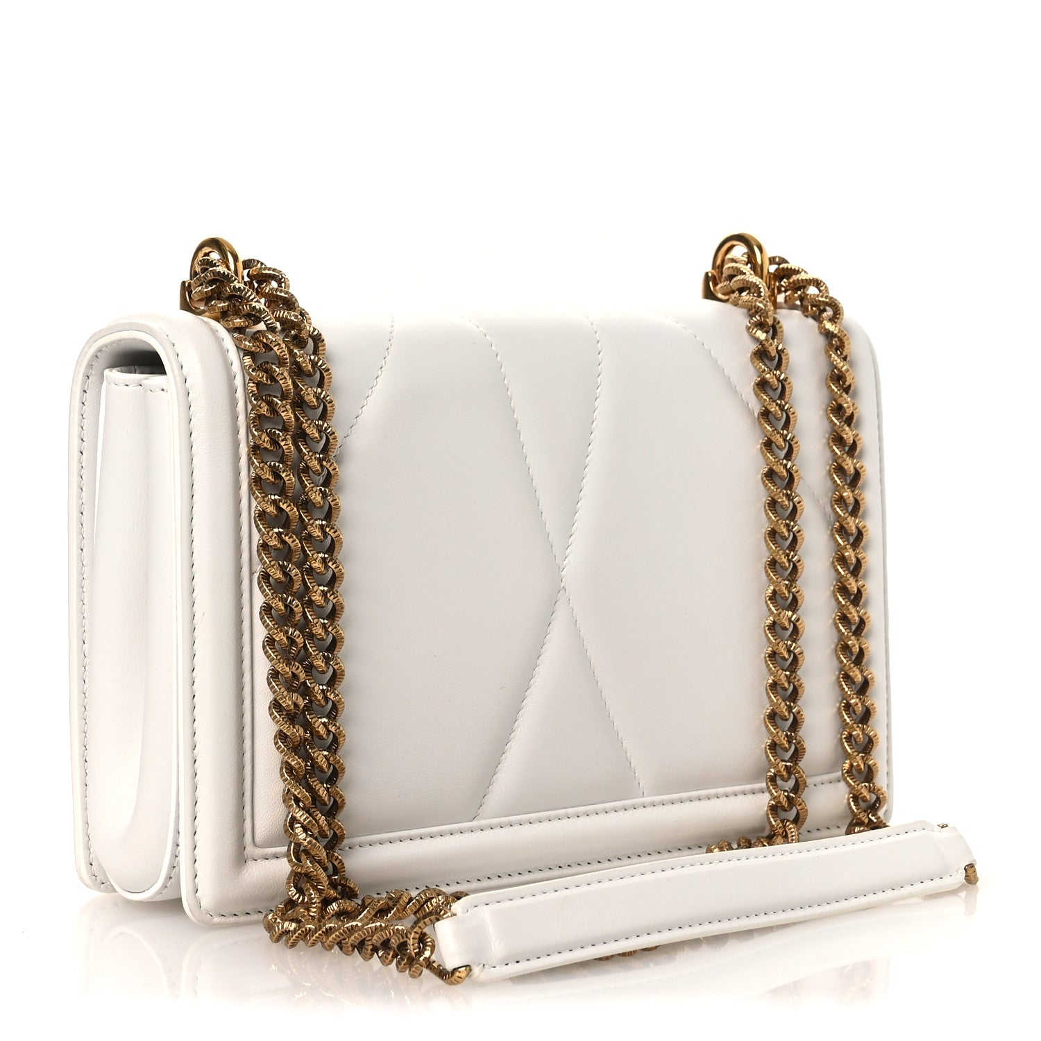 Calfskin Medium Devotion Crossbody Bag White