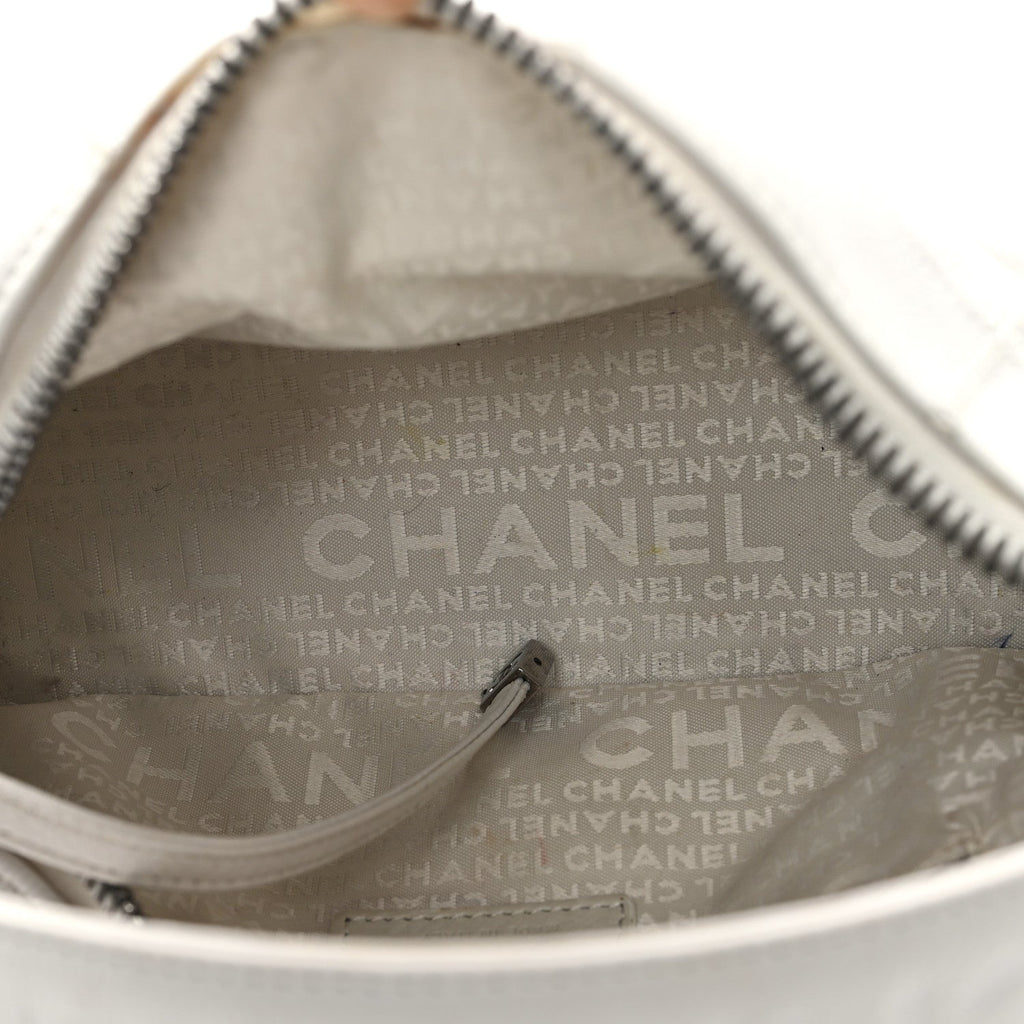 Caviar Square Stitched Bag White