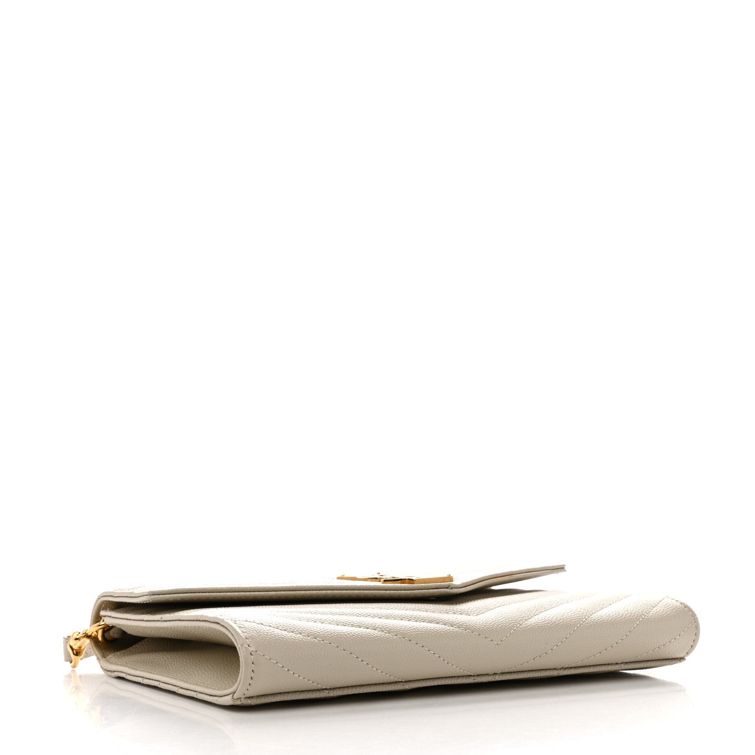 Grain De Poudre Matelasse Chevron Monogram Envelope Clutch Crema Soft