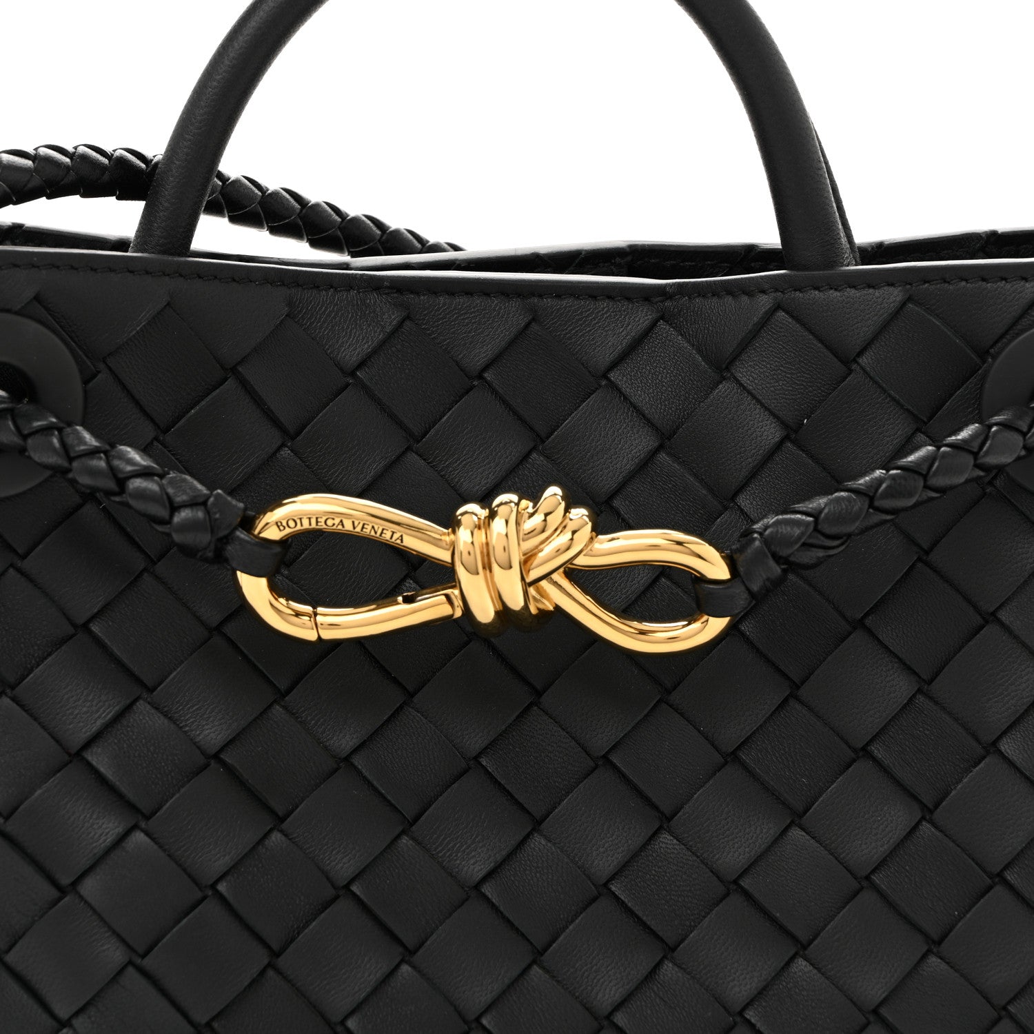 Nappa Intrecciato Small Andiamo Shoulder Bag Black