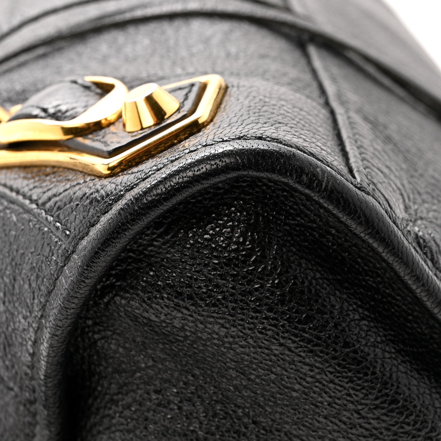 Chevre Gold Metallic Edge Hardware City Black