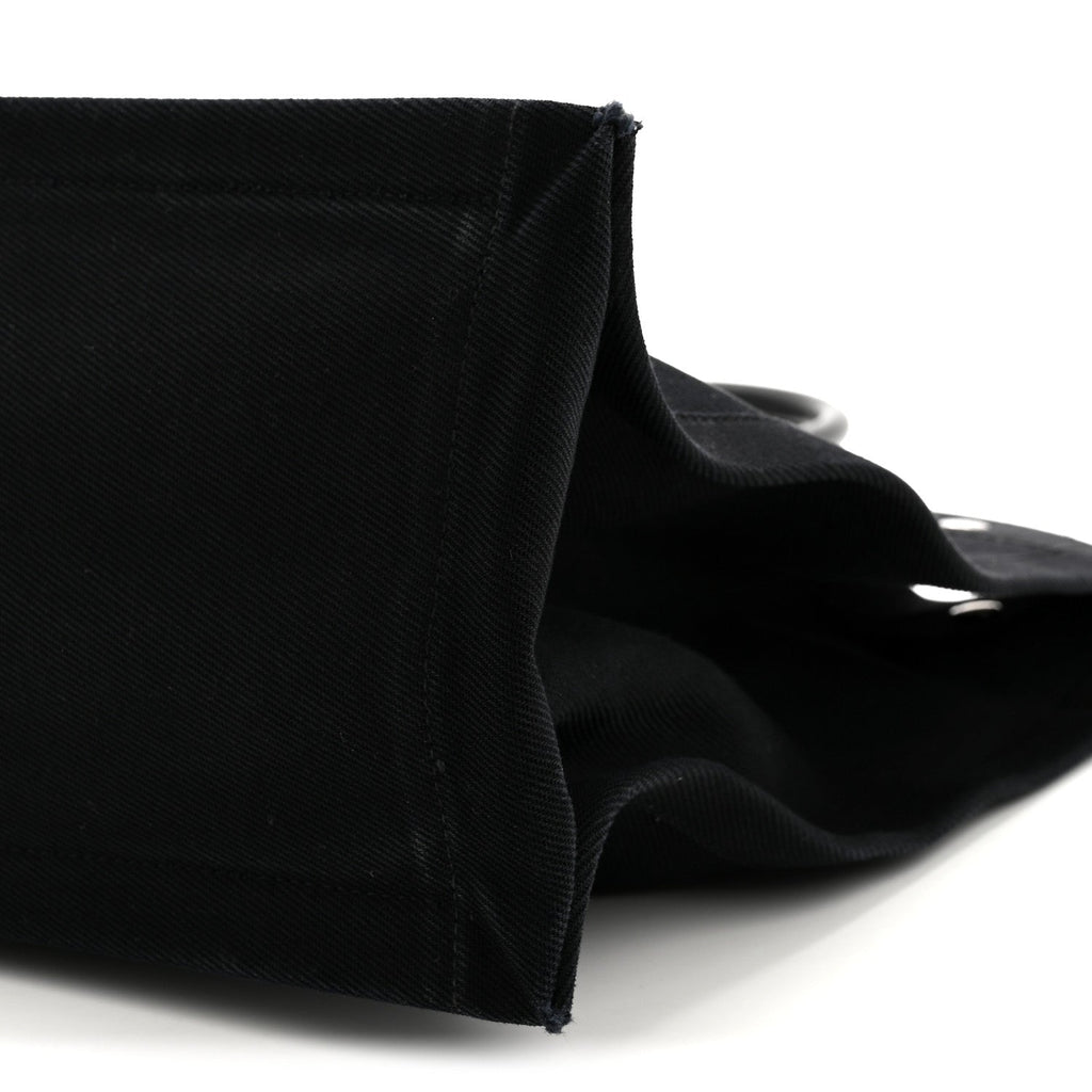 Linen Calfskin Rive Gauche Tote Black