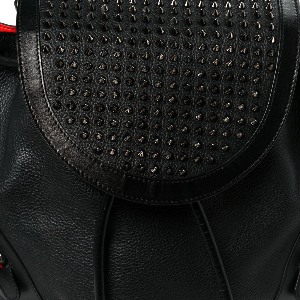 Calfskin Spiked Explorafunk Backpack Black