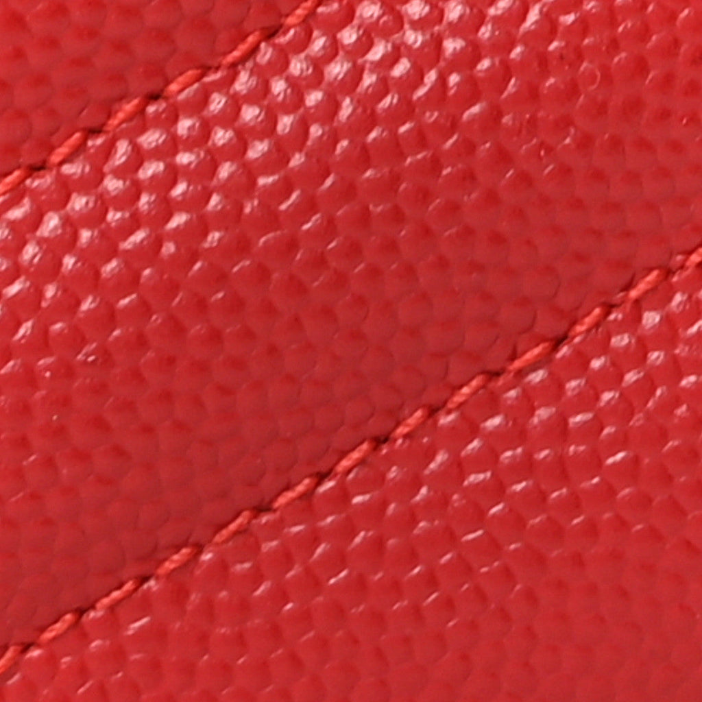 Grain De Poudre Matelasse Chevron Monogram Chain Wallet Red