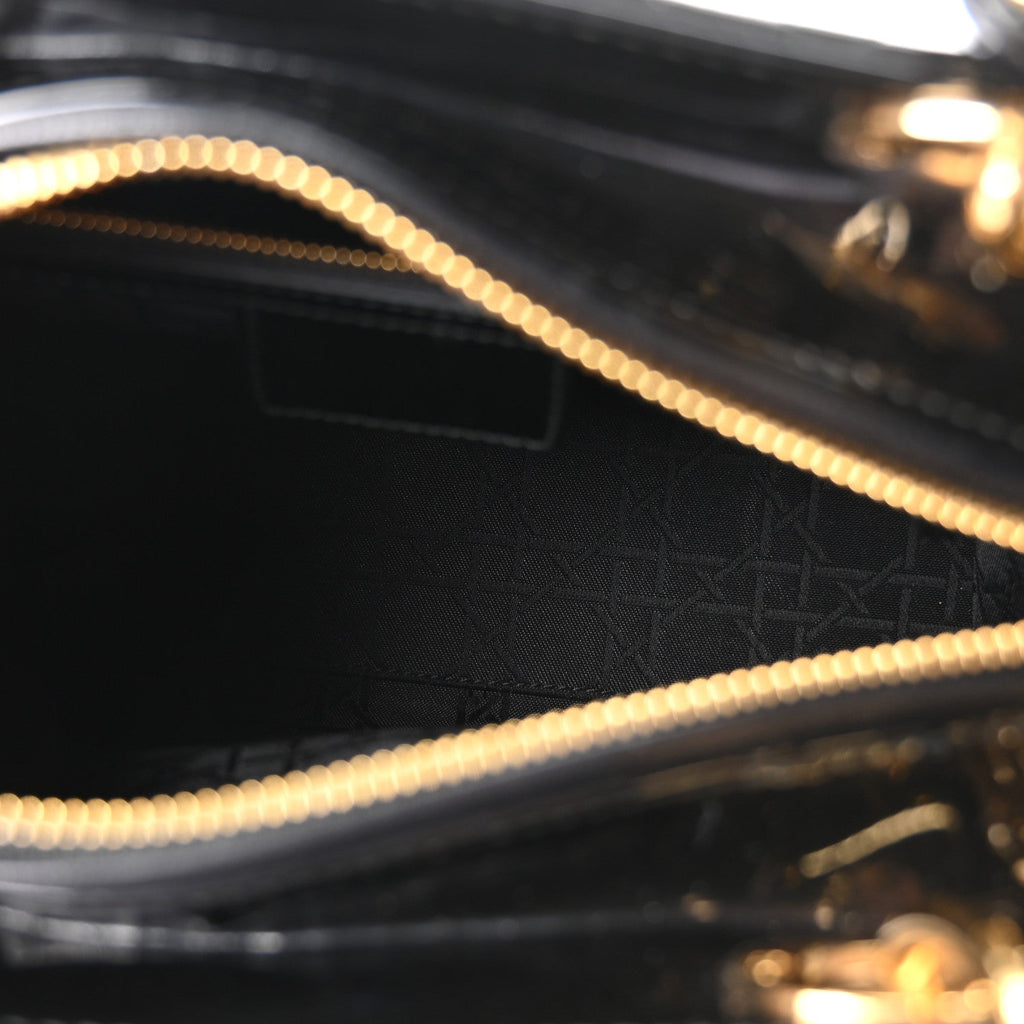 Patent Cannage Medium Lady Dior Black