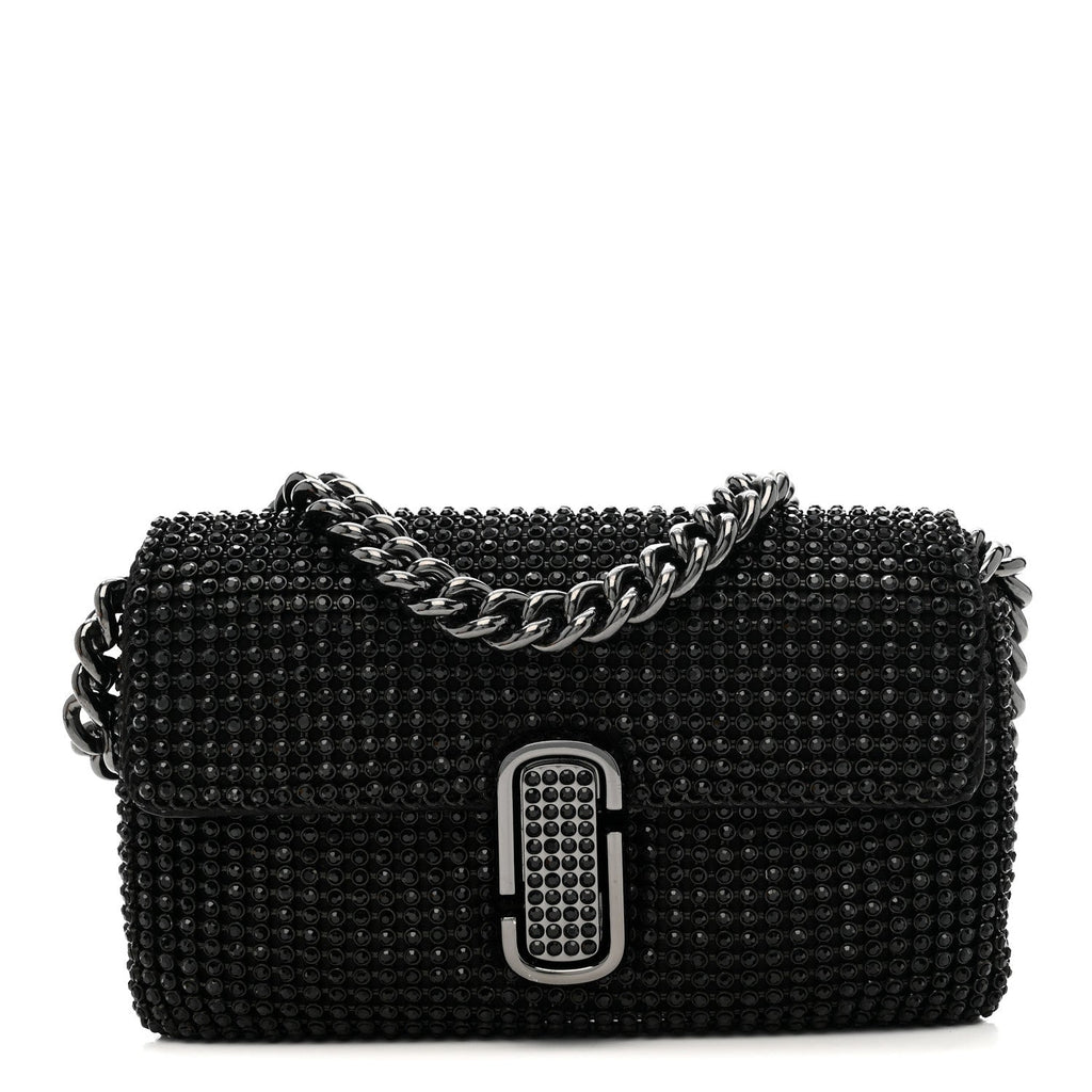 The Rhinestone J Marc Mini Shoulder Bag Black