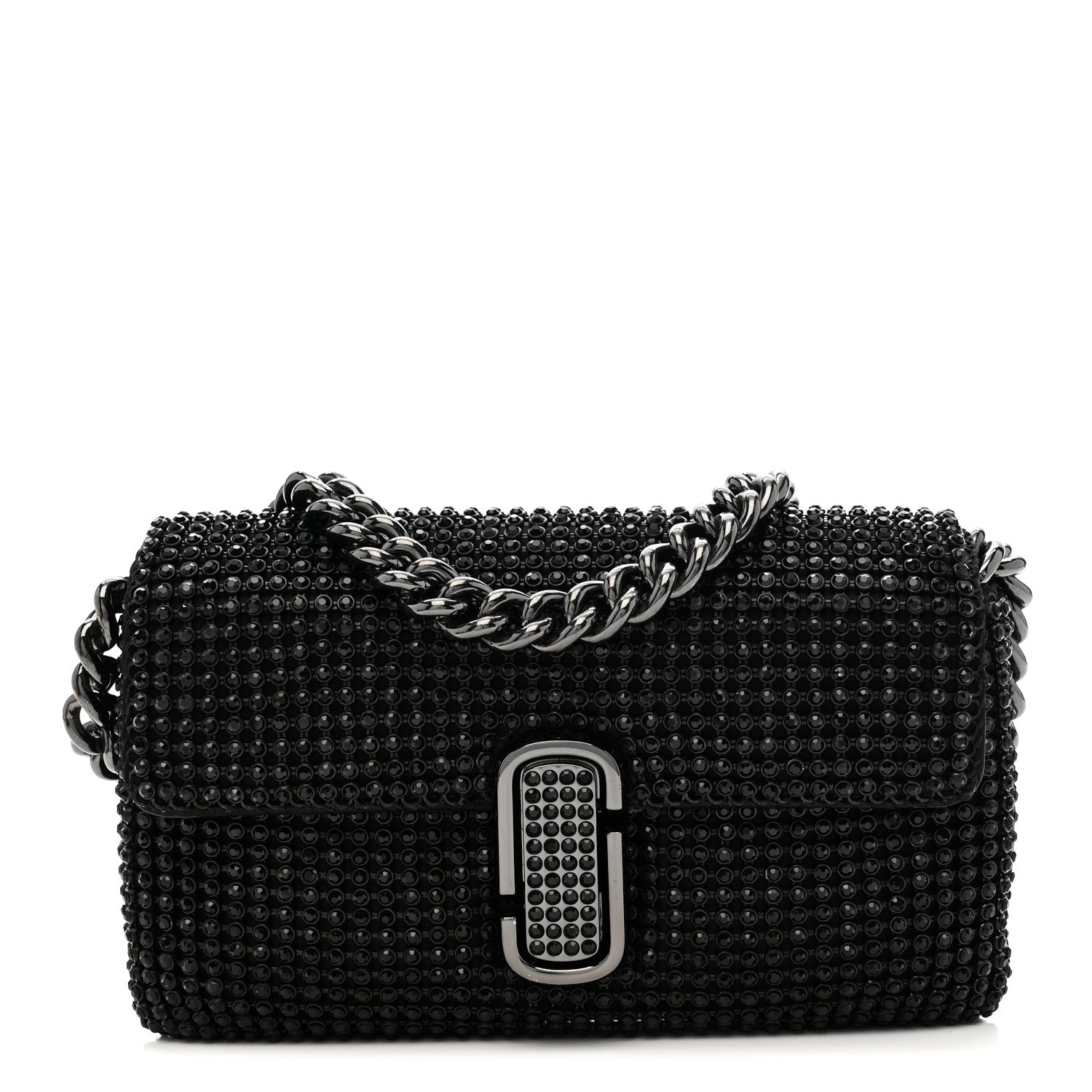 The Rhinestone J Marc Mini Shoulder Bag Black