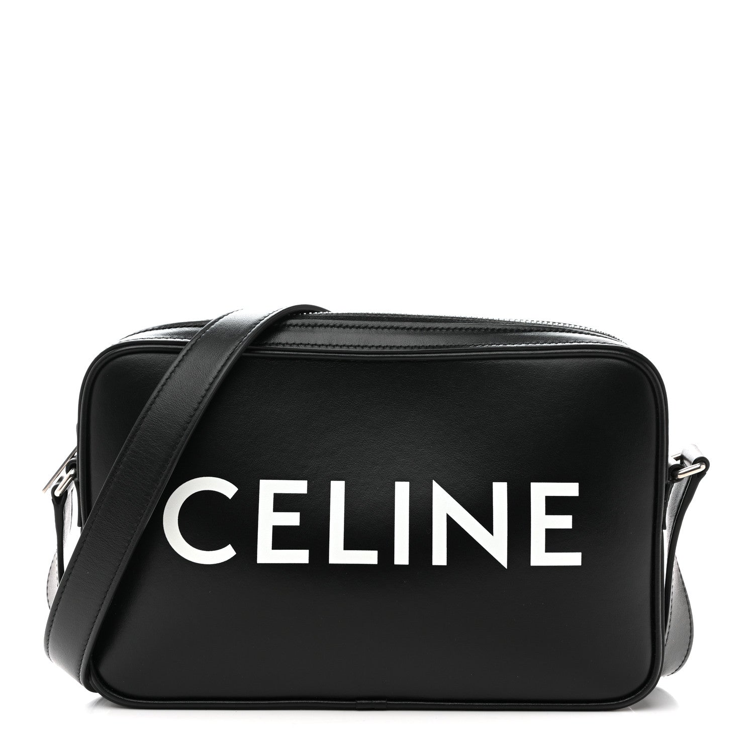 Smooth Calfskin Medium Messenger Bag Black