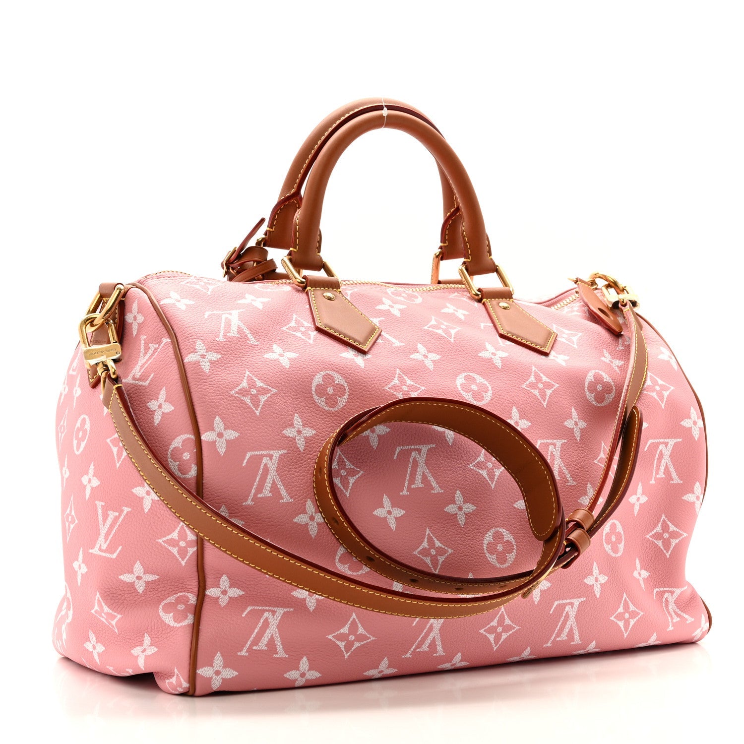 Calfskin Monogram Speedy P9 Bandouliere 40 Pink Sakura