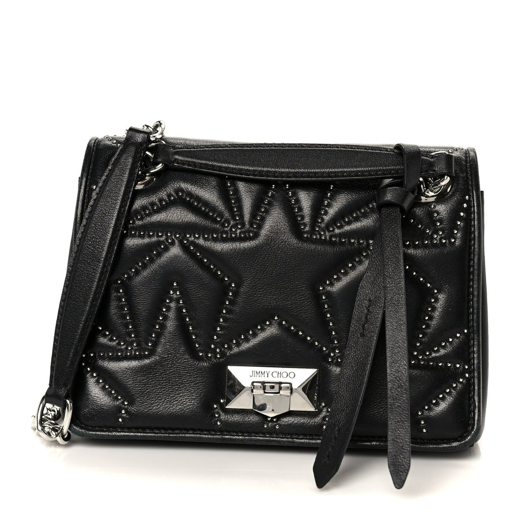 Nappa Star Quilted Studded Small Helia Shoulder Bag Black