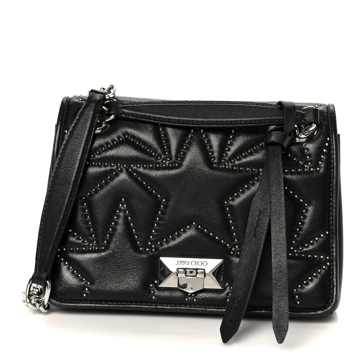 Nappa Star Quilted Studded Small Helia Shoulder Bag Black