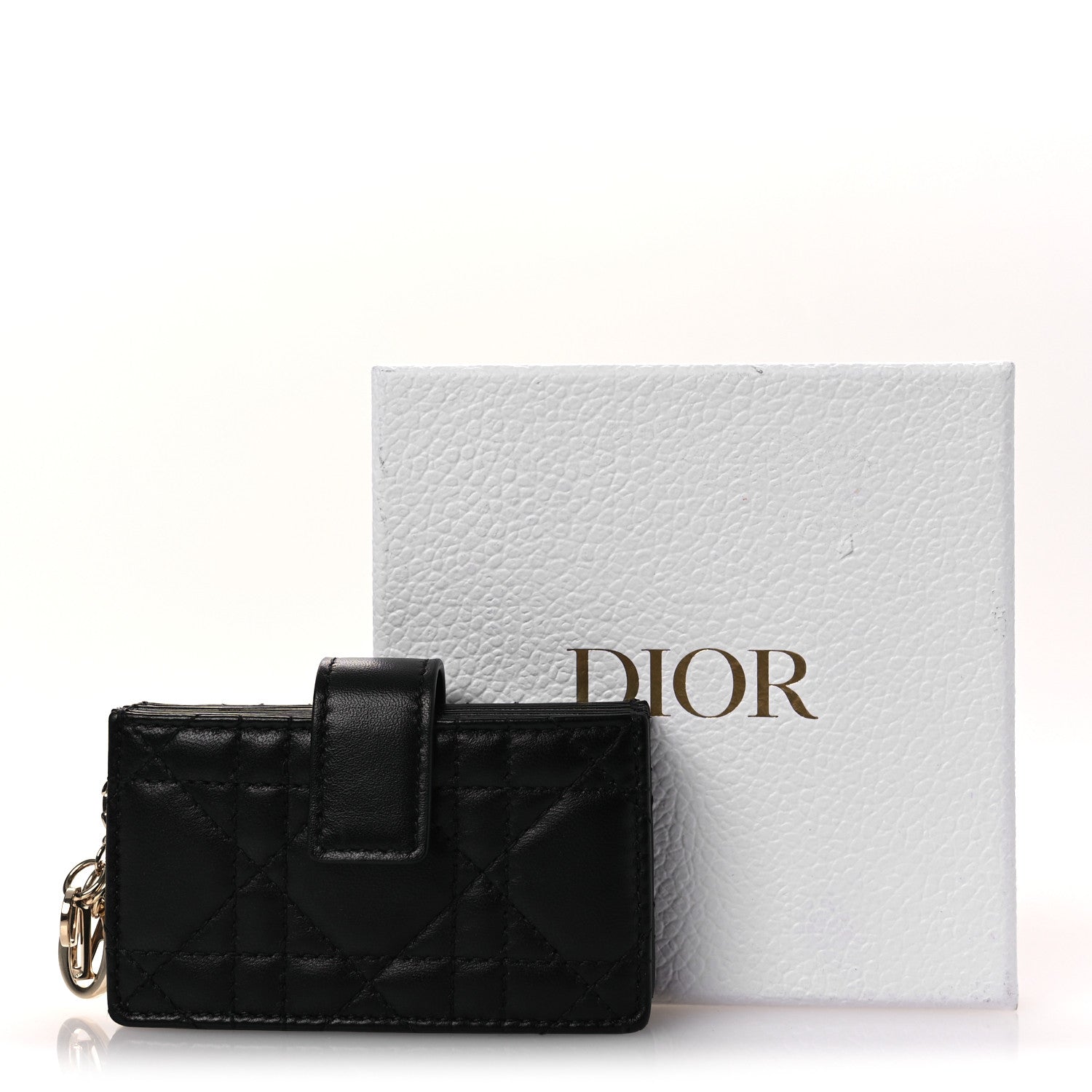 Lambskin Cannage Lady Dior Jasmine 5-Gusset  Holder Black