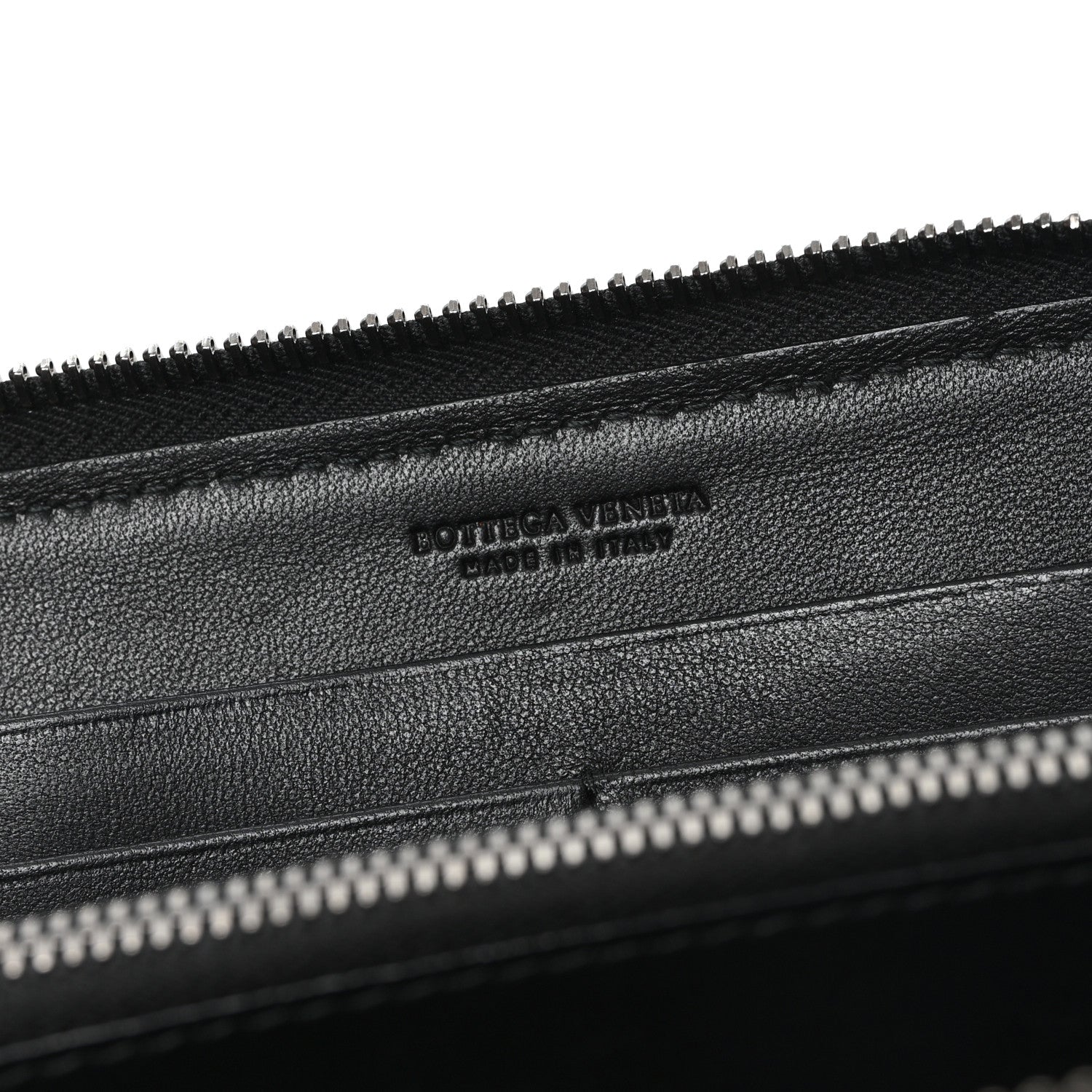 Nappa Intrecciato Zip Around Wallet Black