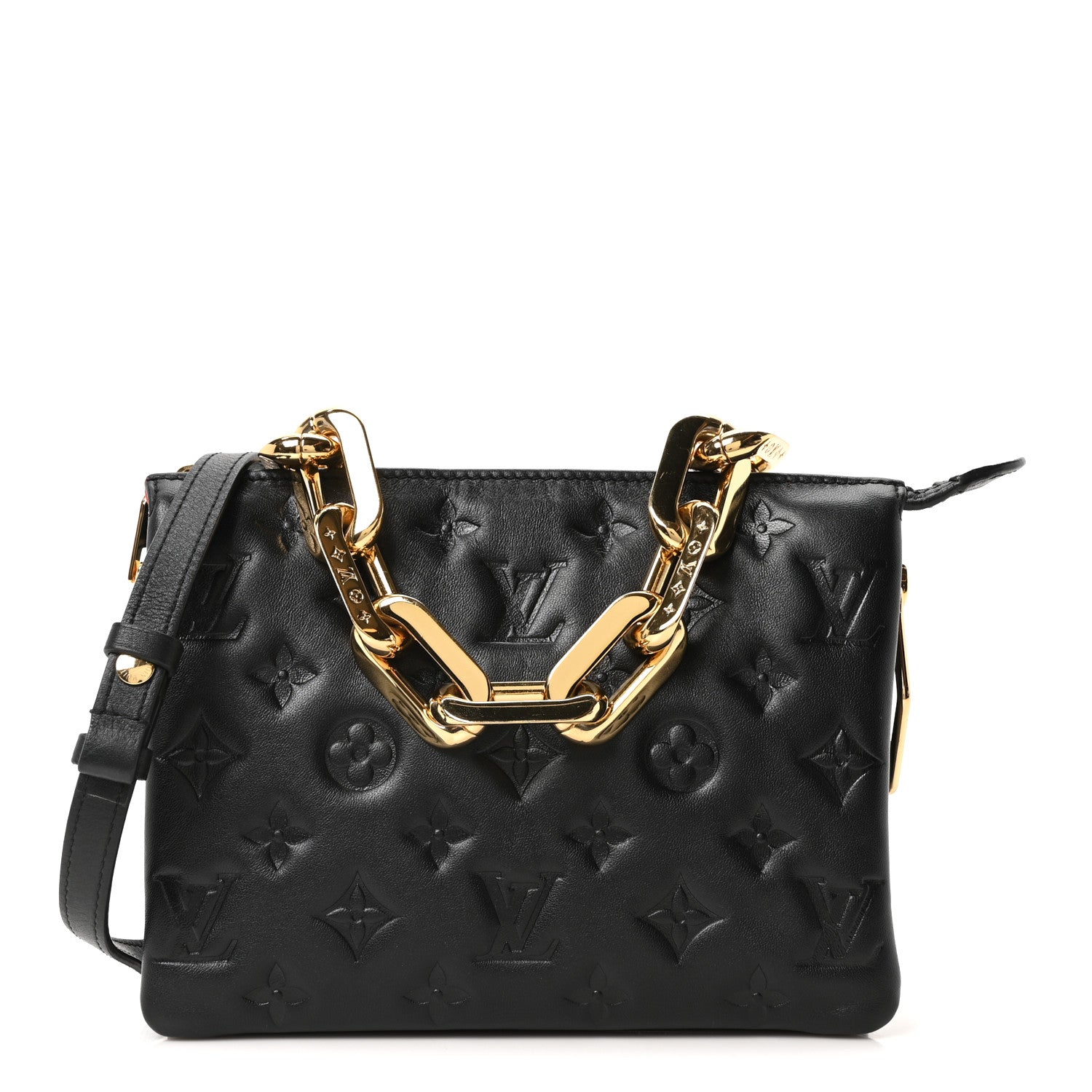 Lambskin Embossed Monogram Coussin BB Black