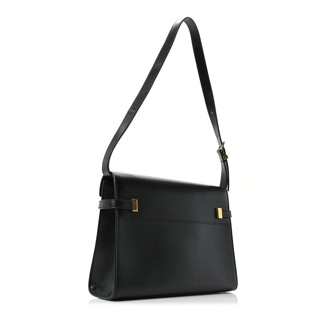 Smooth Calfskin Manhattan Shoulder Bag Black