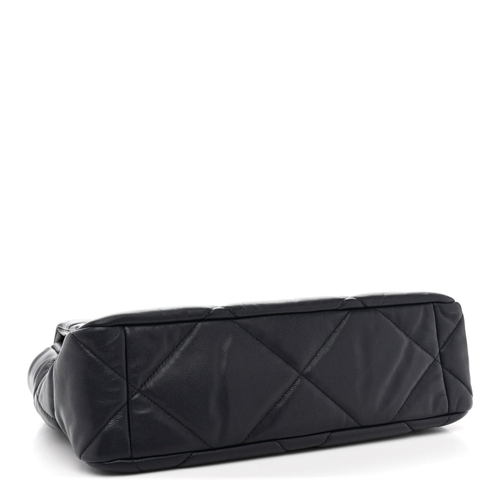 Goatskin Quilted Large Chanel 19 Flap Navy Blue
