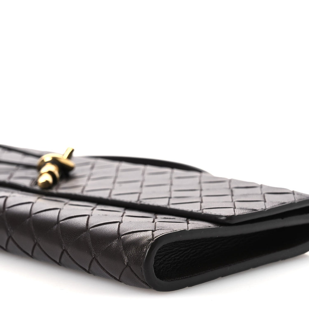 Nappa Intrecciato Long Andiamo Top Handle Clutch Fondant