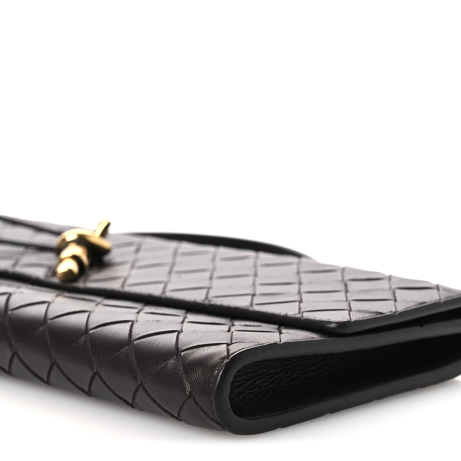 Nappa Intrecciato Long Andiamo Top Handle Clutch Fondant