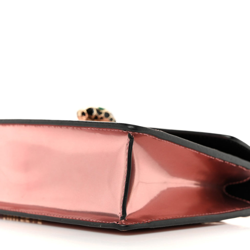 Metallic Serpenti Forever Chain Wallet Rose Quartz