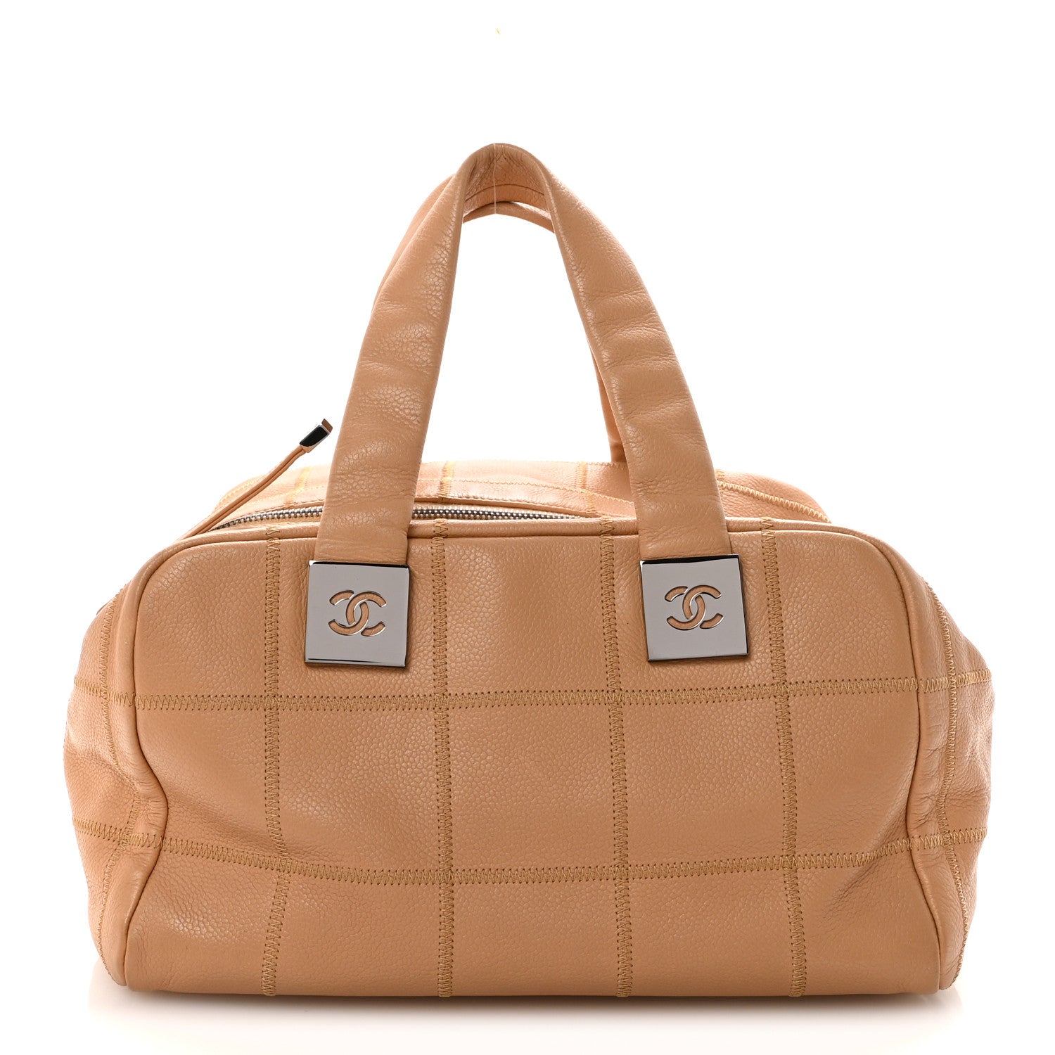 Caviar Square Stitched Bowler Beige