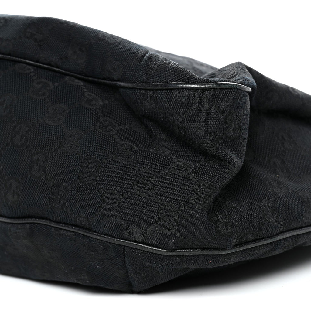 Monogram Large New Ladies Web Hobo Black