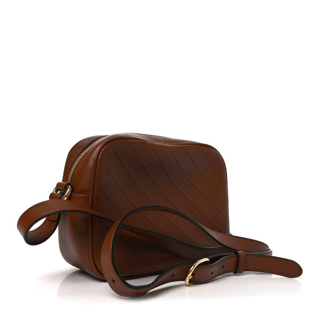 Sakai Be Green Calfskin Diagonal Stitched Small Blondie Shoulder Bag Cuir
