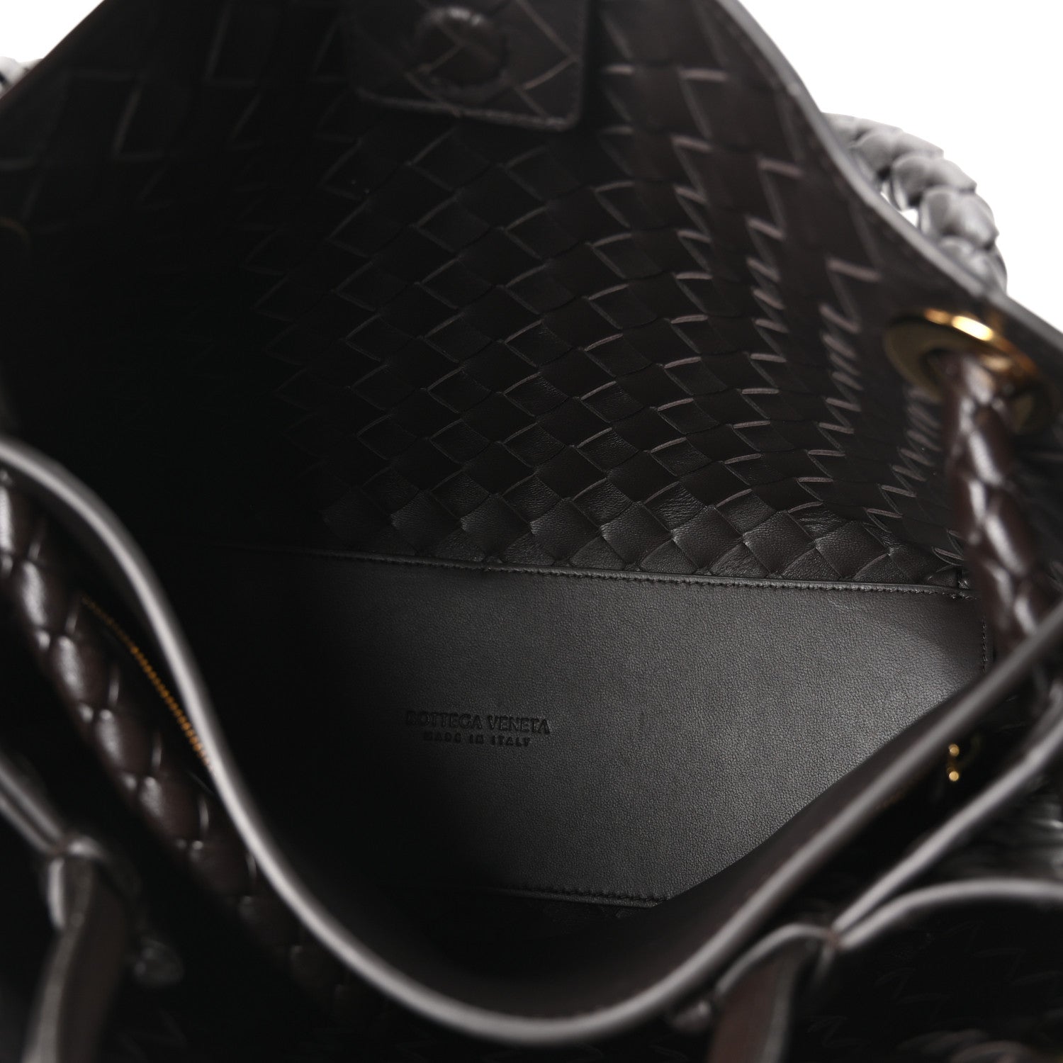 Nappa Intrecciato Medium Andiamo Shoulder Bag Fondant