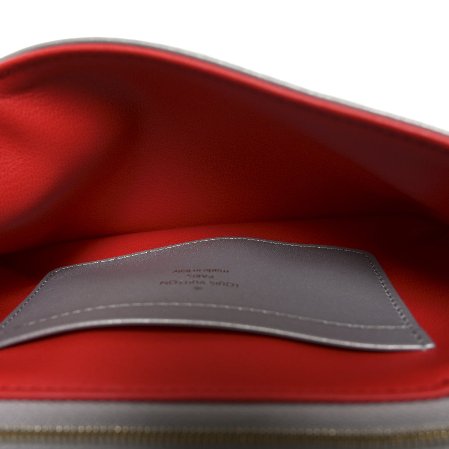 Metallic Lambskin Embossed Monogram Pochette Coussin Silver