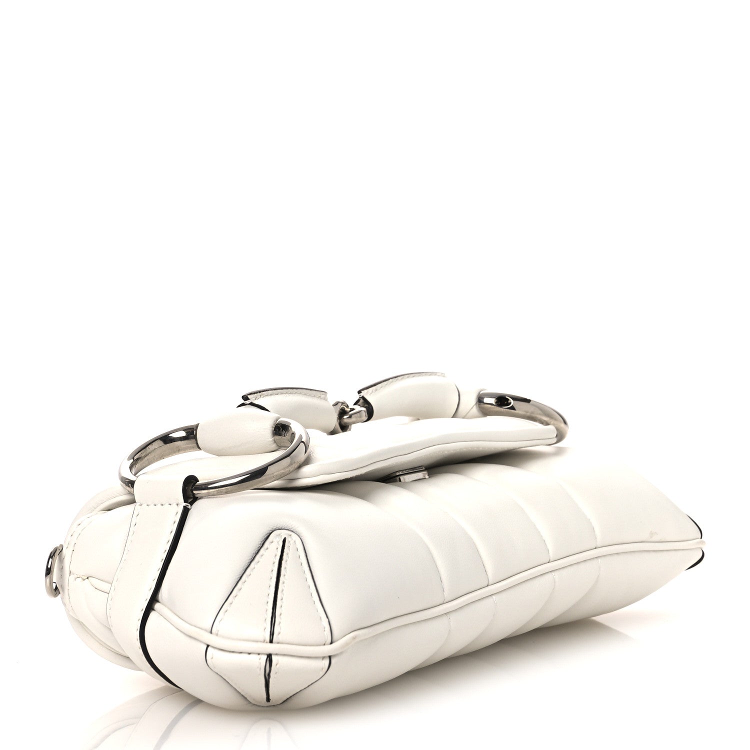 Nappa Vertical Matelasse Small Maxi Horsebit Chain Shoulder Bag Great White