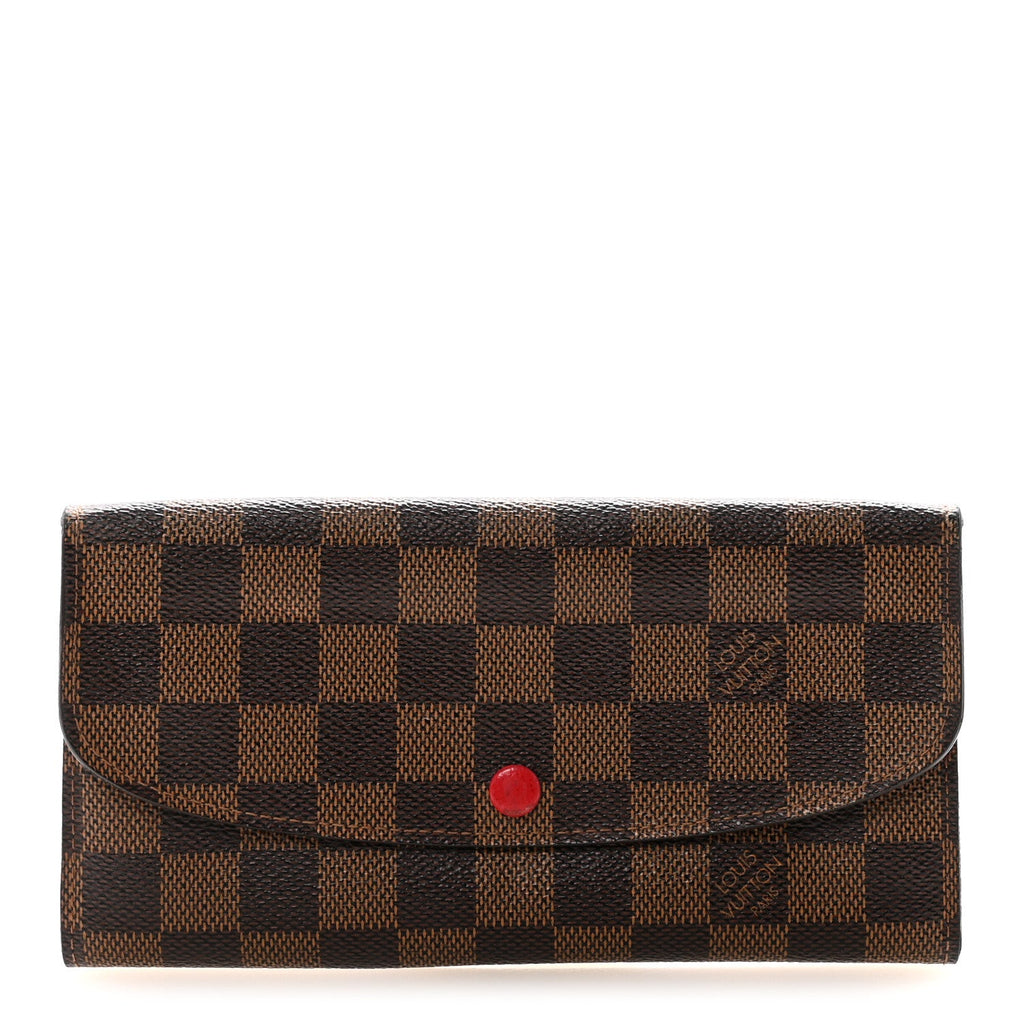 Damier Ebene Emilie Wallet Red