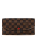 Damier Ebene Emilie Wallet Red