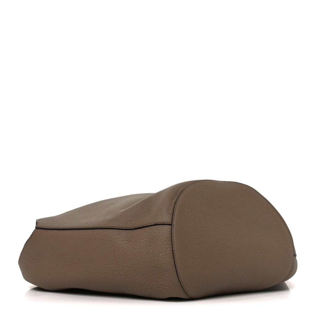 Pebbled Sport Calfskin Medium Lotus Tote Mokka