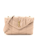 Lambskin Quilted Toy Loulou Puffer Monogram Chain Satchel Dark Beige
