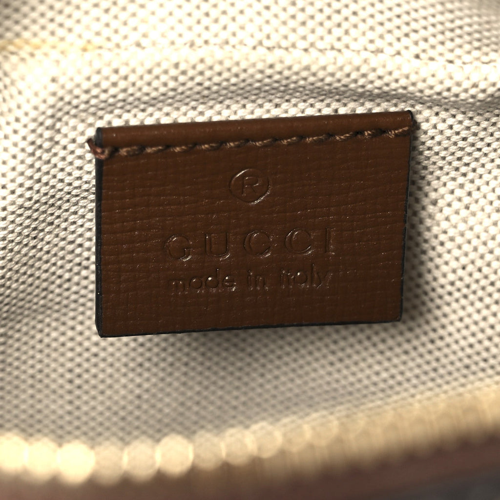 GG Supreme Monogram Azalea Calfskin Fake/Not Retro Interlocking G Cosmetic Case Beige Ebony Brown Sugar