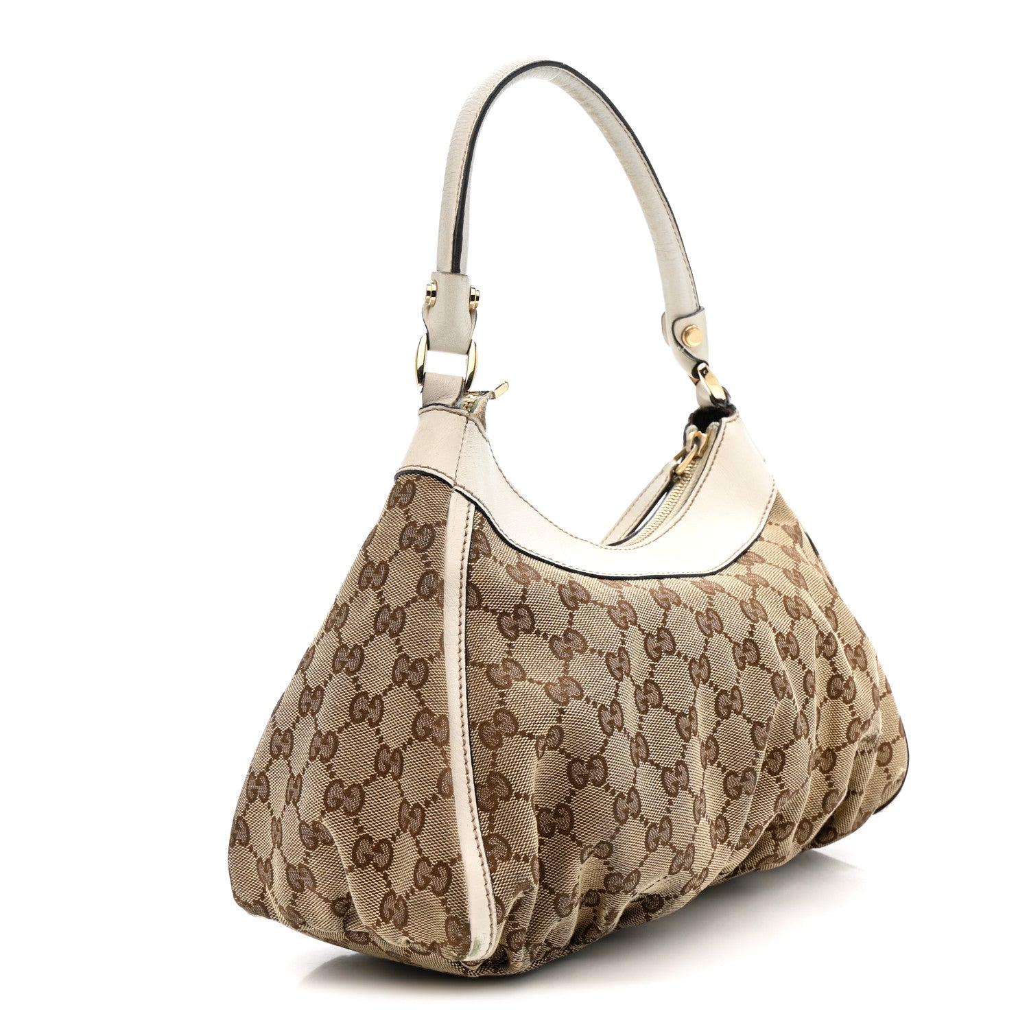 Monogram Medium D Gold Ring Hobo White