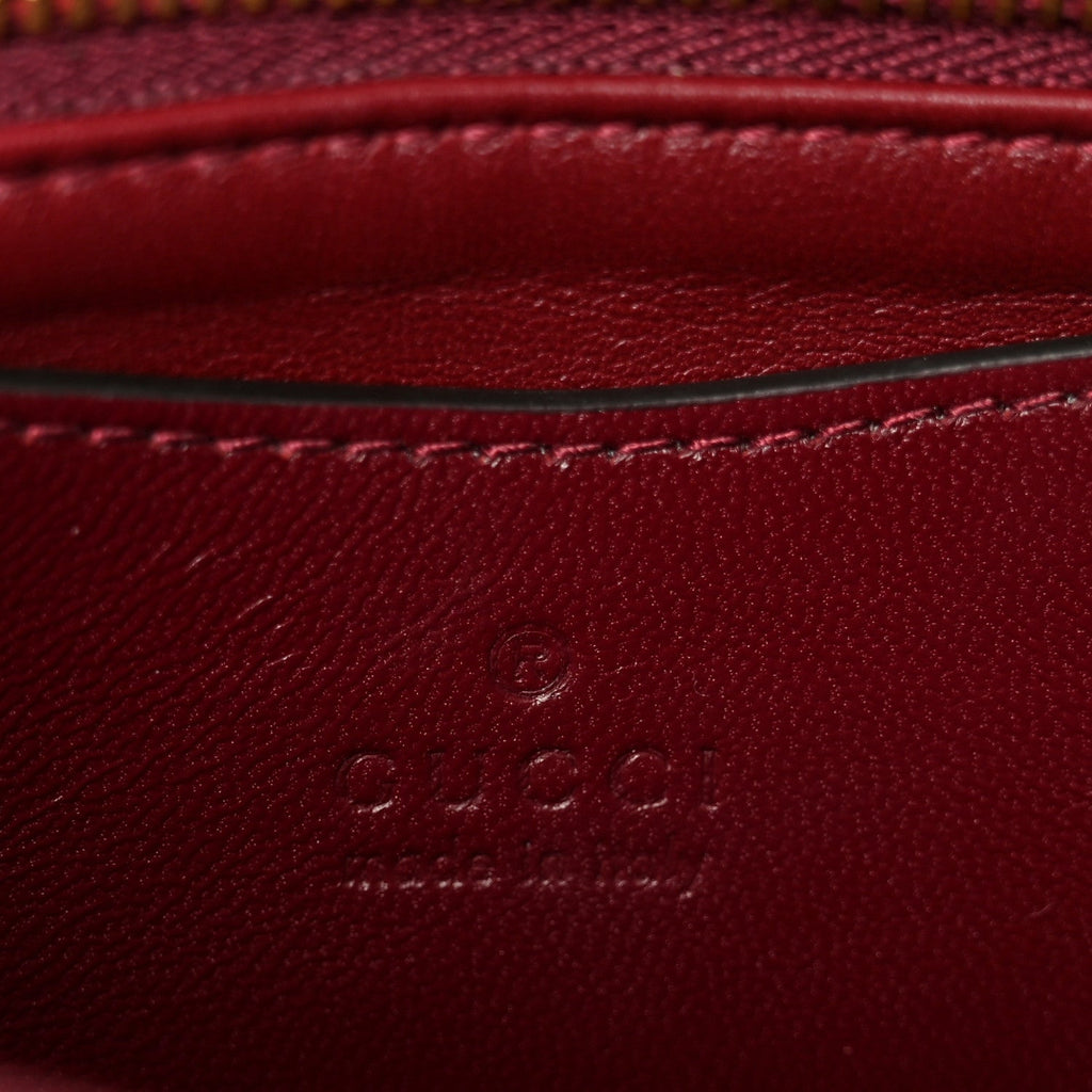 Lambskin Embossed Mini GG Milano Top Handle Shoulder Bag Rosso Ancora