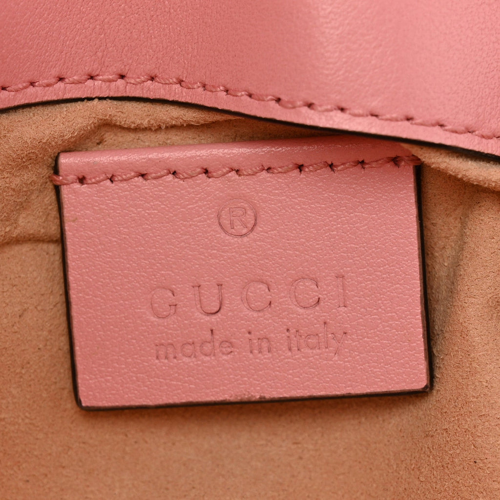 Calfskin Matelasse Super Mini GG Marmont Shoulder Bag Wild Rose