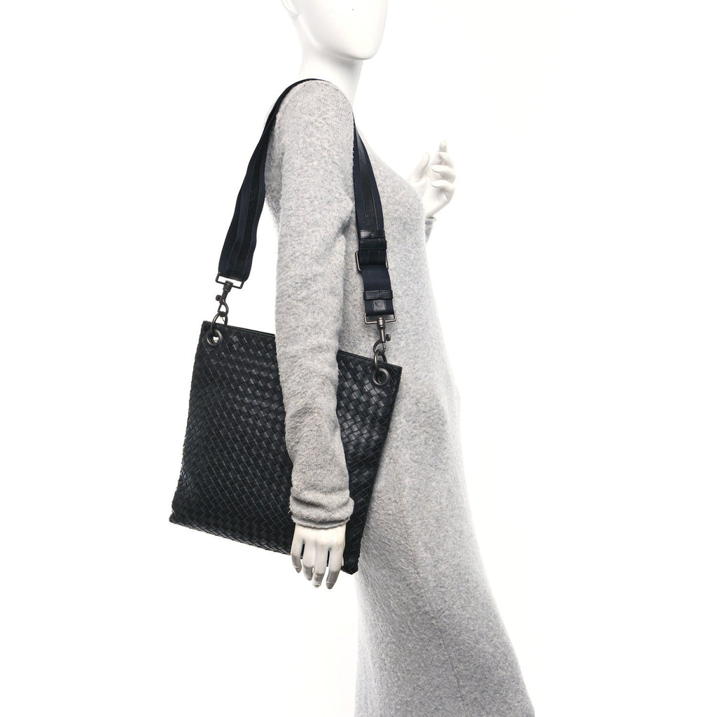 Nappa Intrecciato VN Crossbody Messenger Bag Black