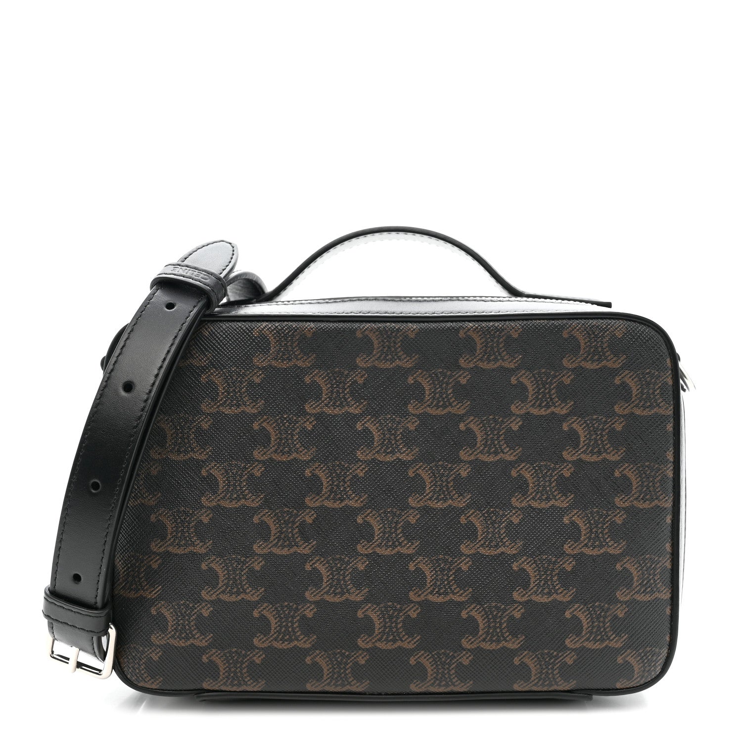 Triomphe Canvas Top Handle Messenger Box Black