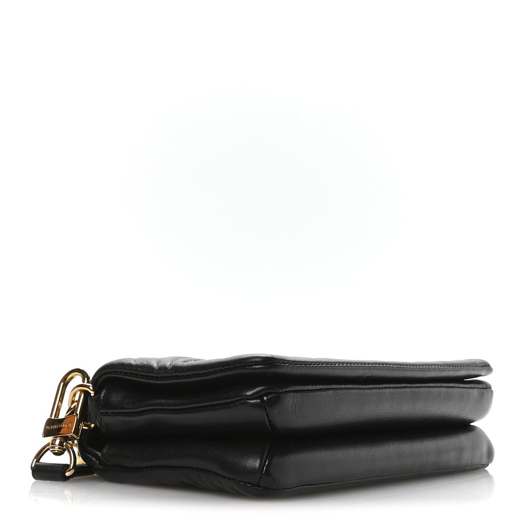 Lambskin Embossed Monogram Pochette Coussin Crossbody Black