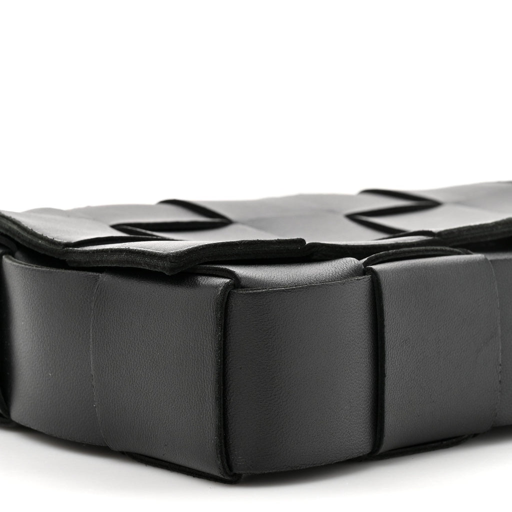 Lambskin Maxi Intrecciato Cassette Crossbody Bag Black
