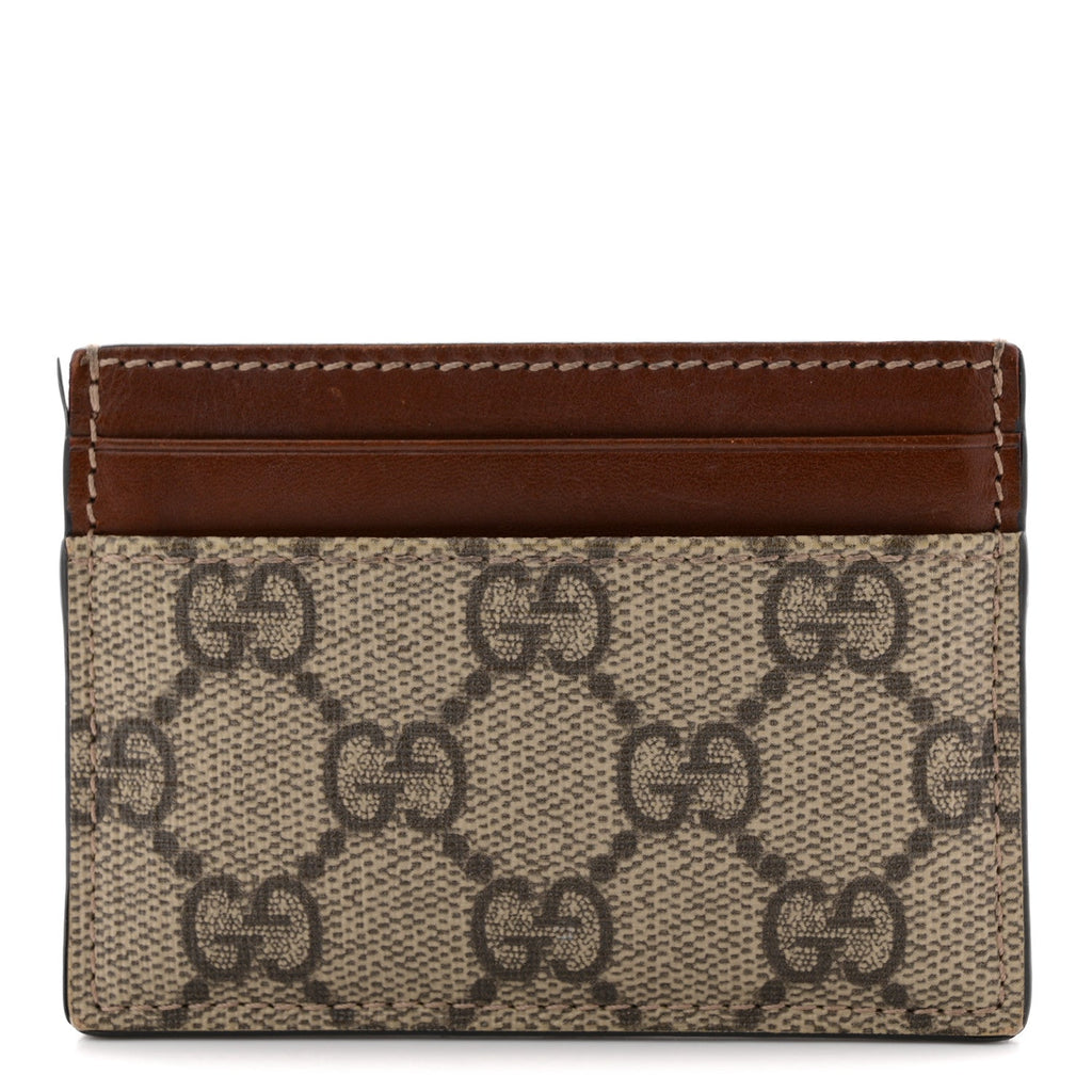 GG Supreme Monogram Calfskin  Holder Beige Ebony Cuir