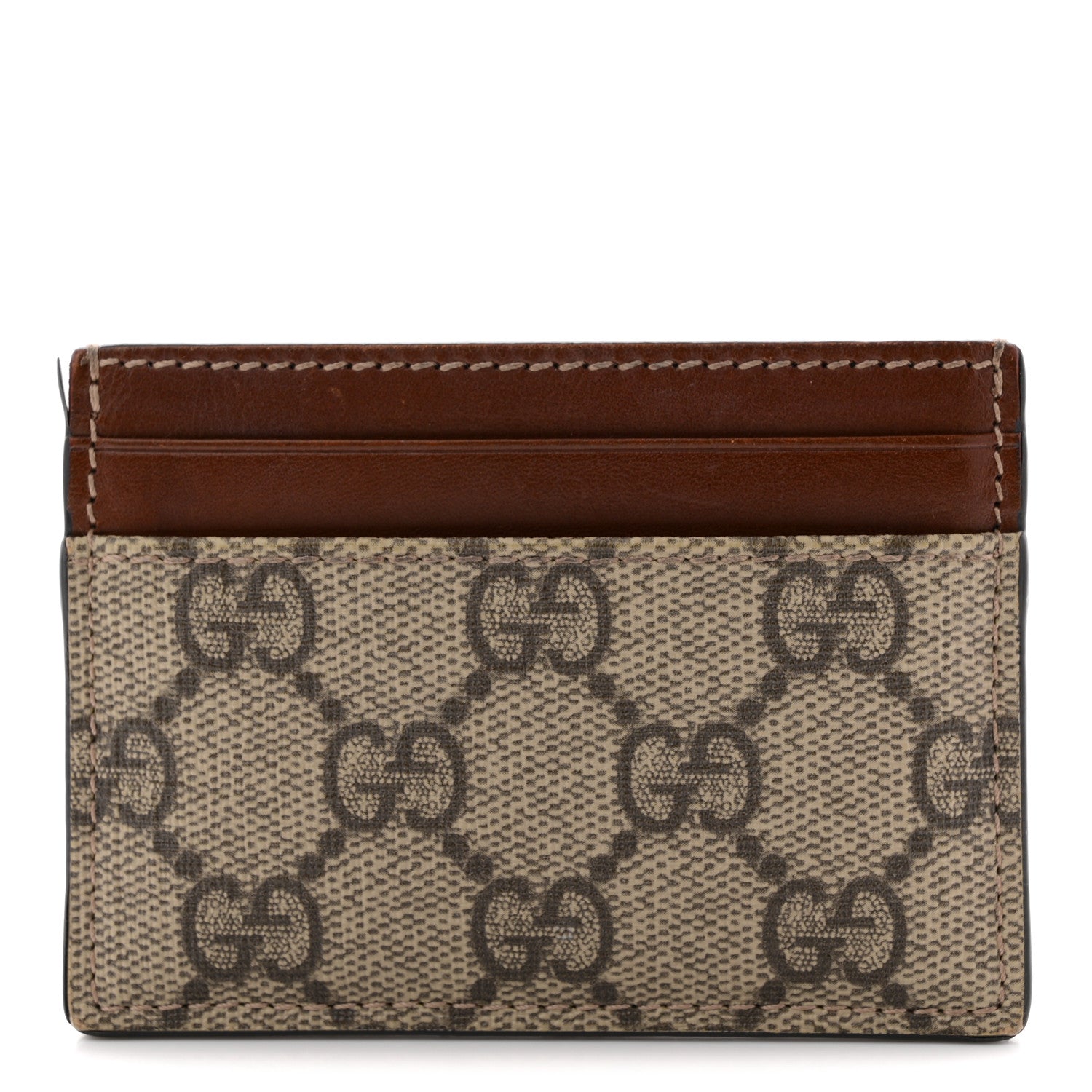 GG Supreme Monogram Calfskin  Holder Beige Ebony Cuir