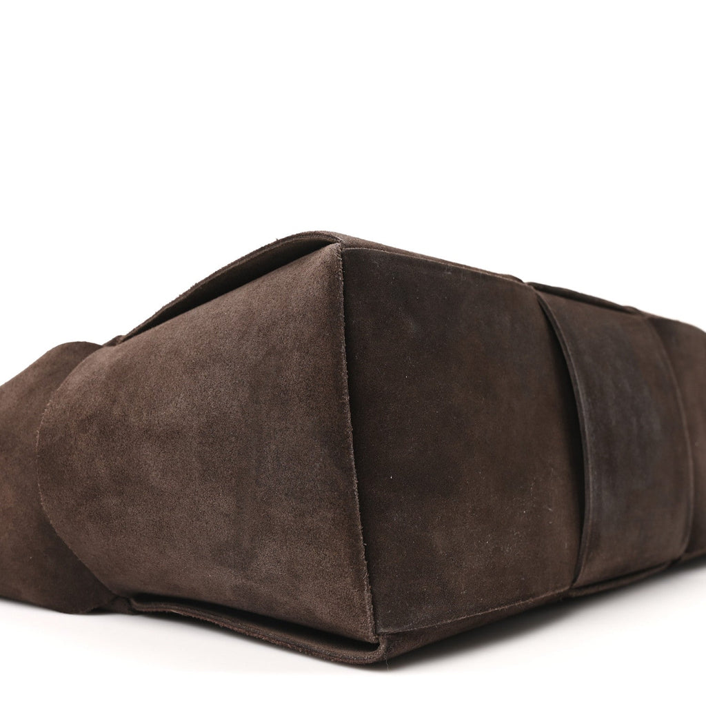 Suede Maxi Intrecciato Small Arco Tote Fondente