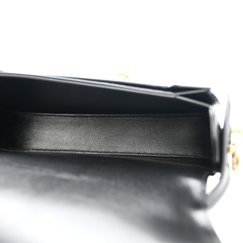 Box Calfskin Voltaire Top Handle Crossbody Bag Black