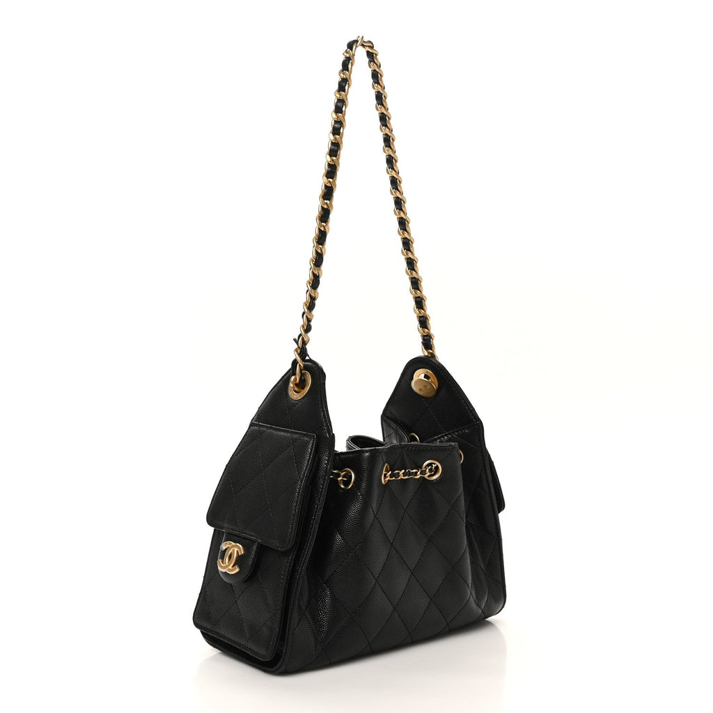 Caviar Quilted Mini Chanel 25 Handbag Black
